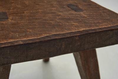 Brutalist Carved Wooden Fireplace Chairs Spain ca 1960s