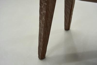 Brutalist Carved Wooden Fireplace Chairs Spain ca 1960s