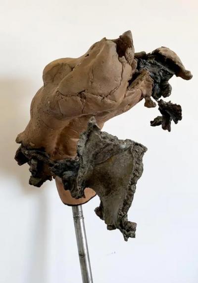Brutalist Ceramic and Bronze Female Bust Study on A Female Body 1970s