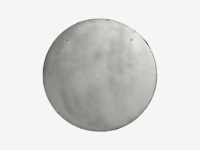 Brutalist Circular Wall Mirrors Hammered Metal Distressed Glass 21st c 
