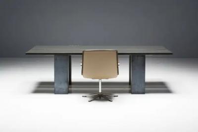 Brutalist Dining Table with Stone Base Belgium 1970s