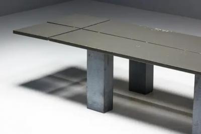Brutalist Dining Table with Stone Base Belgium 1970s