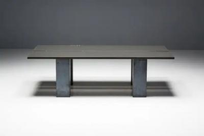 Brutalist Dining Table with Stone Base Belgium 1970s