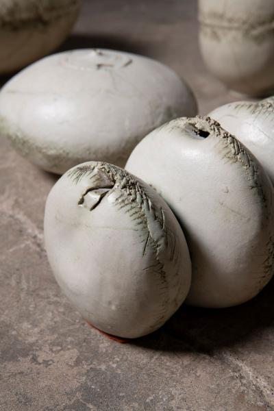 Brutalist Elegance 5 Sculptural Mid Century Ceramic Forms by Evelyn E Anderson