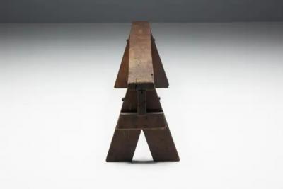 Brutalist Folk Art Benches France 19th Century