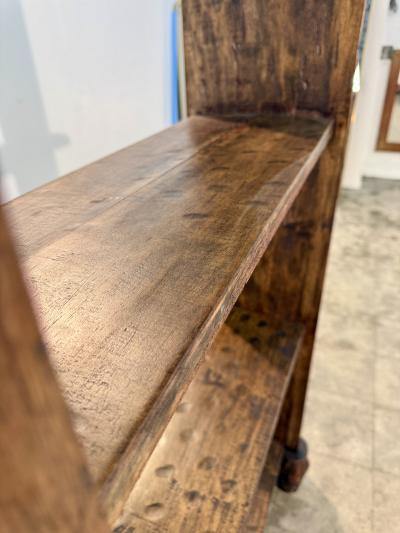 Brutalist Handcrafted Solid Wood Open Shelf Bookcase