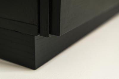 Brutalist Highboard in Black Oak Belgium 1970s