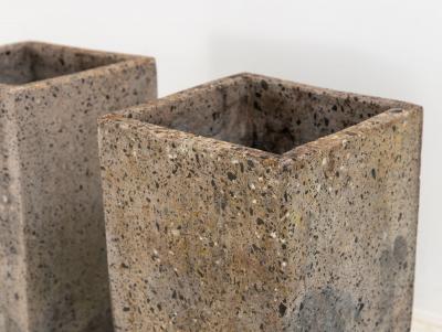 Brutalist Inspired Pair of Mixed Stone Planters 20th Century