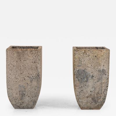 Brutalist Inspired Pair of Mixed Stone Planters 20th Century