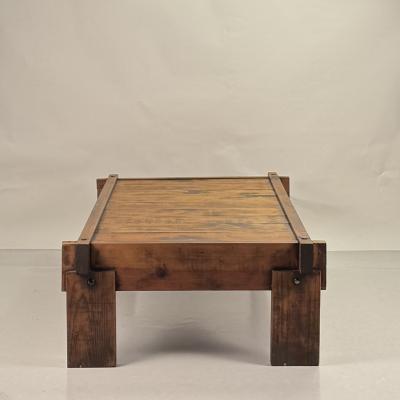 Brutalist Knotted Pine Low Coffee Table