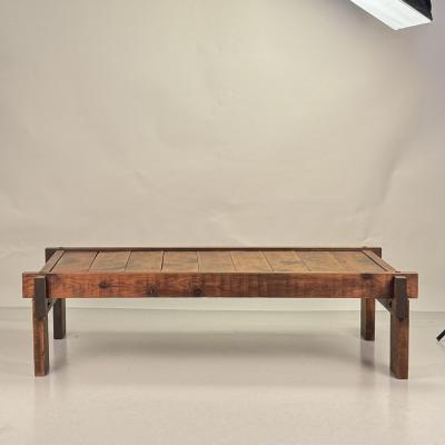 Brutalist Knotted Pine Low Coffee Table