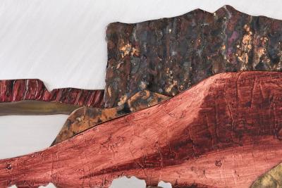 Brutalist Landscape Wall Sculpture by TX Artist Stuart Mathews Canyon and Mesa