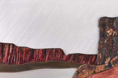 Brutalist Landscape Wall Sculpture by TX Artist Stuart Mathews Canyon and Mesa