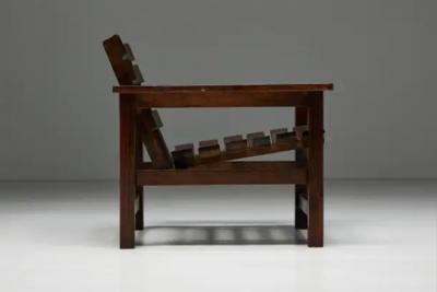 Brutalist Lounge Chairs France 1970s