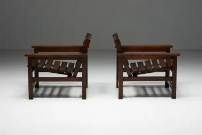 Brutalist Lounge Chairs France 1970s