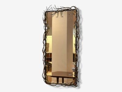 Brutalist Modern Metal Gilt Iron Monumental Wall Mirrors 21st C 