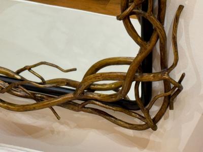 Brutalist Modern Metal Gilt Iron Monumental Wall Mirrors 21st C 