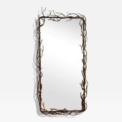 Brutalist Modern Metal Gilt Iron Monumental Wall Mirrors 21st C 