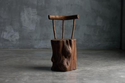 Brutalist Monoxyle Chair France 1970s