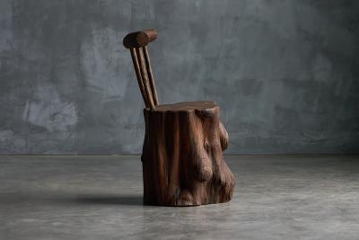 Brutalist Monoxyle Chair France 1970s