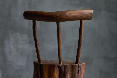 Brutalist Monoxyle Chair France 1970s