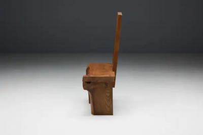 Brutalist Monoxylite Chair France 1950s