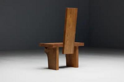 Brutalist Monoxylite Chair France 1950s