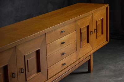 Brutalist Oak Buffet Belgium 1960s