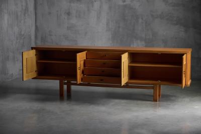 Brutalist Oak Buffet Belgium 1960s