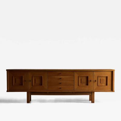 Brutalist Oak Buffet Belgium 1960s