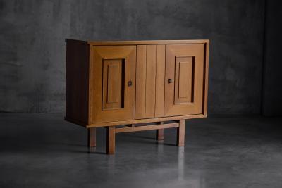 Brutalist Oak Cabinet Belgium 1960s