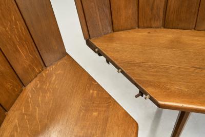 Brutalist Oak Corner Bench Europe Second half of the 20th Century