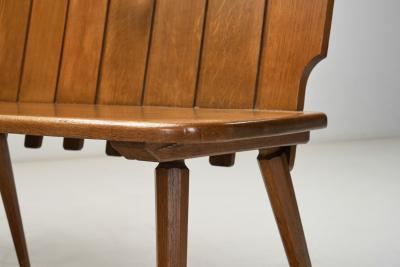 Brutalist Oak Corner Bench Europe Second half of the 20th Century