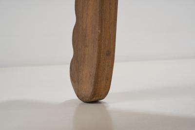 Brutalist Oak Dining Table by De Puydt Belgium 1970s