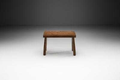 Brutalist Oak Side Table The Netherlands ca 1960s