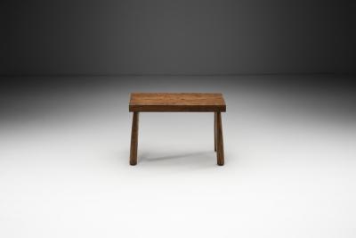 Brutalist Oak Side Table The Netherlands ca 1960s