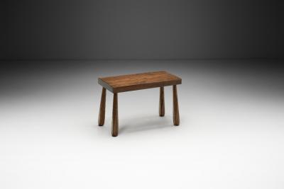 Brutalist Oak Side Table The Netherlands ca 1960s
