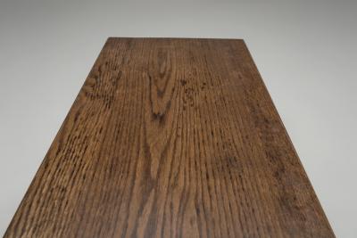 Brutalist Oak Side Table The Netherlands ca 1960s