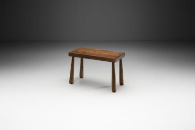 Brutalist Oak Side Table The Netherlands ca 1960s