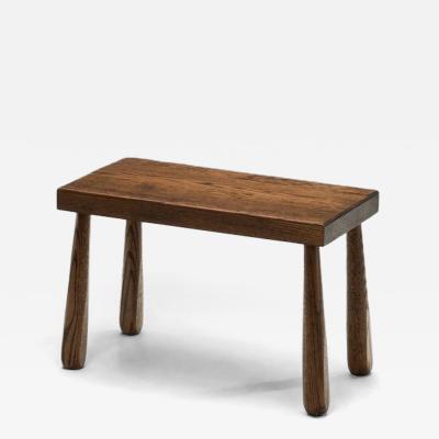 Brutalist Oak Side Table The Netherlands ca 1960s