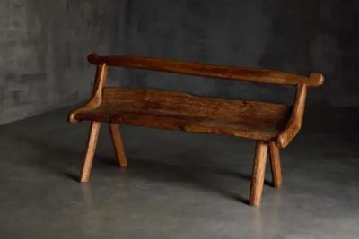 Brutalist Organic Bench France 1970s