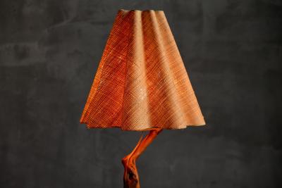 Brutalist Organic Wood Floor Lamp France 1970s
