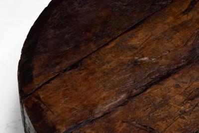 Brutalist Primitive Round Coffee Table France 19th Century
