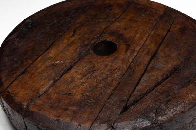 Brutalist Primitive Round Coffee Table France 19th Century