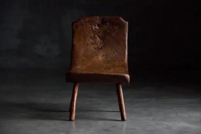 Brutalist Pyrenean Monoxyle Stool France 1950s