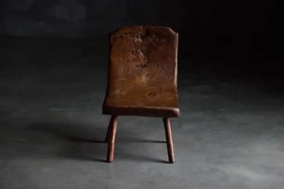 Brutalist Pyrenean Monoxyle Stool France 1950s