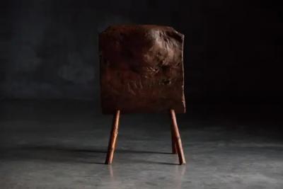 Brutalist Pyrenean Monoxyle Stool France 1950s