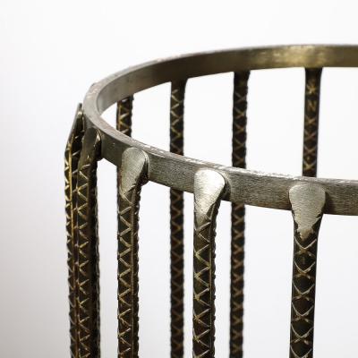 Brutalist Rebar and Fossilized Limestone Dining Table