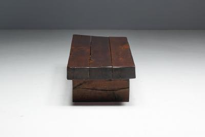 Brutalist Rectangular Coffee Table France 1950s