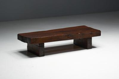 Brutalist Rectangular Coffee Table France 1950s